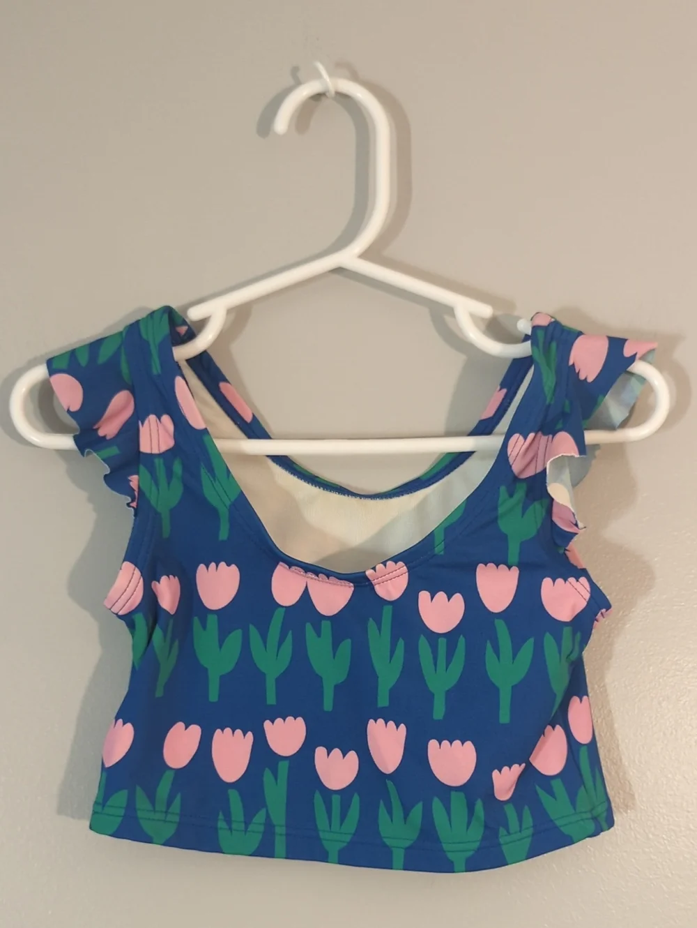 Hanna Andersson Blue Tulip Pattern Swim Top, 3T